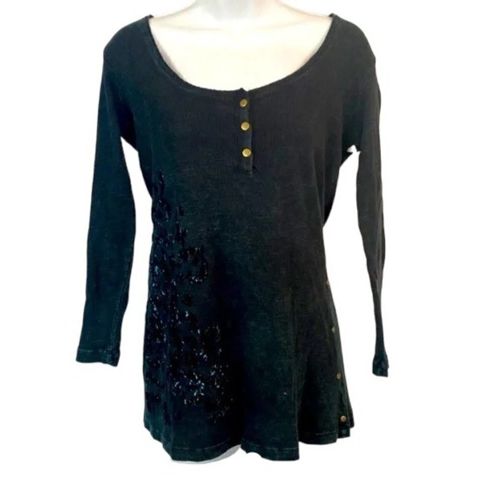 IDI by Matthew H. Embroidered Long Sleeve Top NWT size L